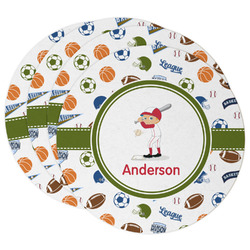 Sports Round Paper Coasters w/ Name or Text