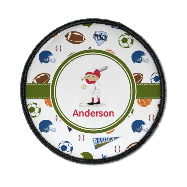 Custom Sports Iron On Round Patch w/ Name or Text