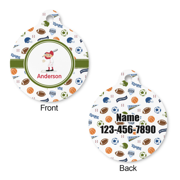 Sports Round Pet Tag - Front & Back