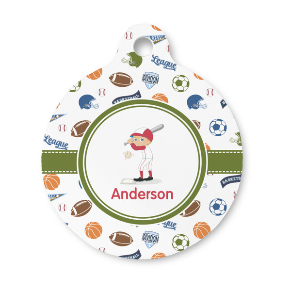 Custom Sports Round Pet ID Tag - Small (Personalized)