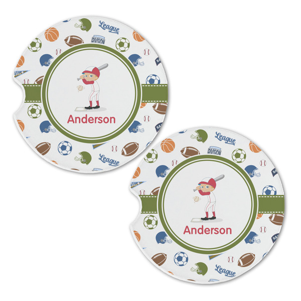 Sports Sandstone Car Coasters - Set of 2