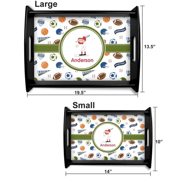 Sports Serving Tray Black Sizes