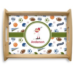 Sports Natural Wooden Tray - Large (Personalized)