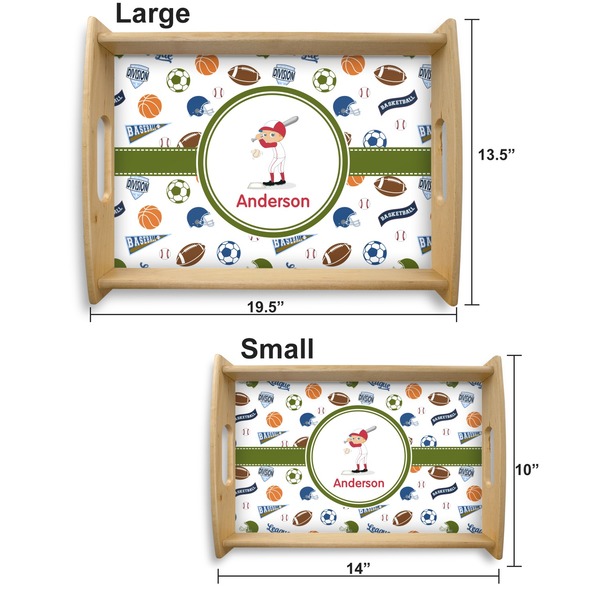 Sports Serving Tray Wood Sizes