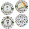 Sports Set of 4 Glass Appetizer / Dessert Plate 8" (Personalized)
