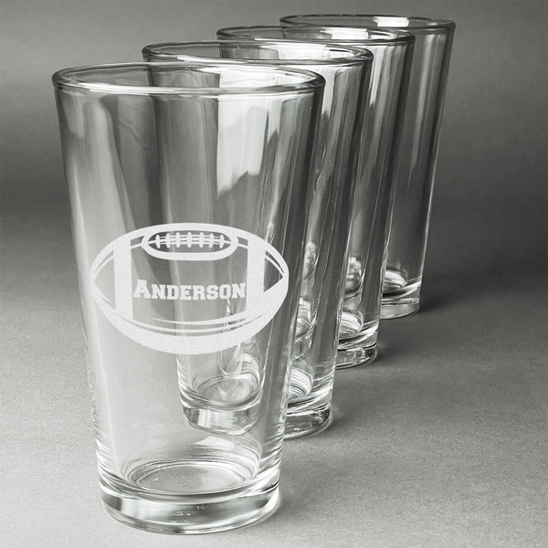 Custom Sports Pint Glasses - Engraved (Set of 4) (Personalized)