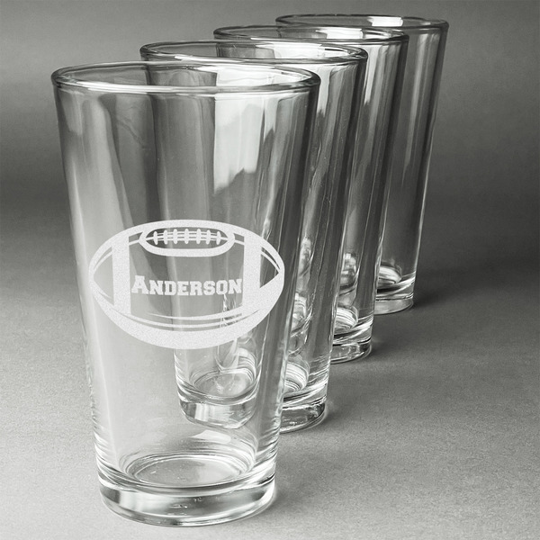 Sports Set of Four Engraved Pint Glasses - Set View
