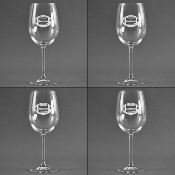 Sports Set of Four Personalized Wineglasses (Approval)