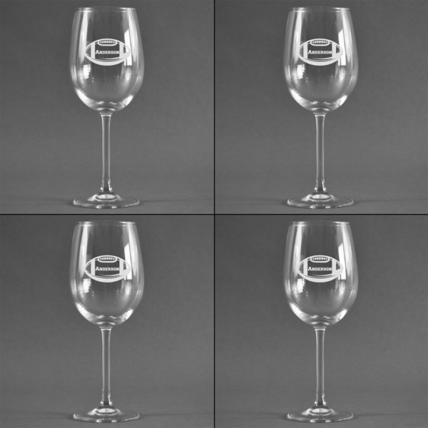 Sports Set of Four Personalized Wineglasses (Approval)