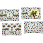 Sports Set of 4 Glass Rectangular Lunch / Dinner Plate (Personalized)