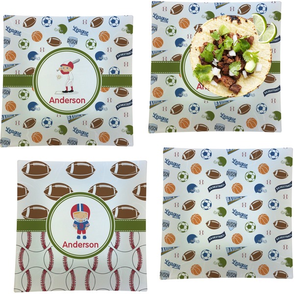 Sports Set of Square Dinner Plates