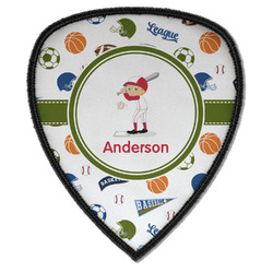 Sports Iron on Shield Patch A w/ Name or Text