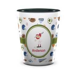 Sports Ceramic Shot Glass - 1.5 oz - Two Tone - Set of 4 (Personalized)