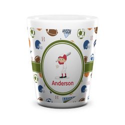 Sports Ceramic Shot Glass - 1.5 oz - White - Set of 4 (Personalized)