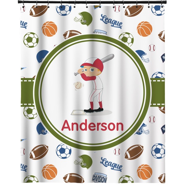 Custom Sports Extra Long Shower Curtain - 70"x84" (Personalized)