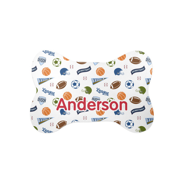 Custom Sports Bone Shaped Dog Food Mat (Small) (Personalized)
