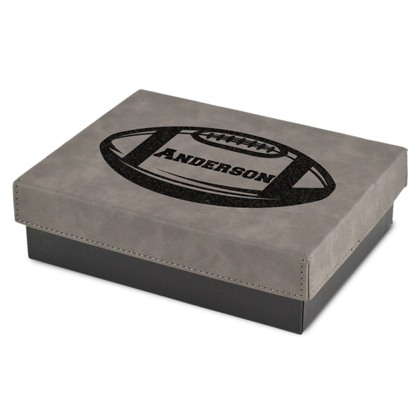 Custom Sports Small Gift Box w/ Engraved Leather Lid (Personalized)
