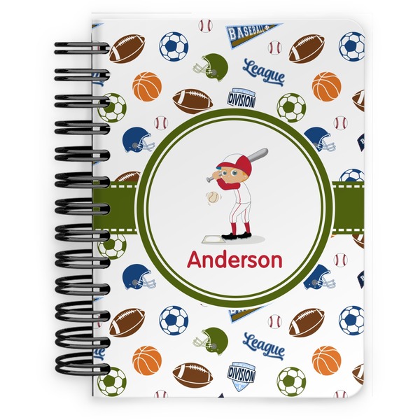 Custom Sports Spiral Notebook - 5x7 w/ Name or Text
