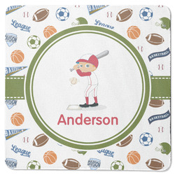 Sports Square Rubber Backed Coaster (Personalized)