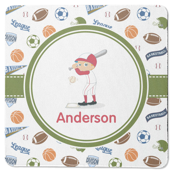 Custom Sports Square Rubber Backed Coaster (Personalized)