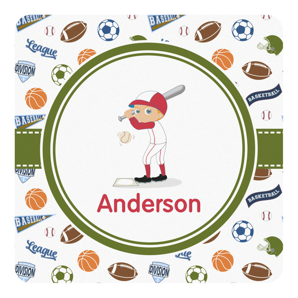 Custom Sports Square Decal - Large (Personalized)