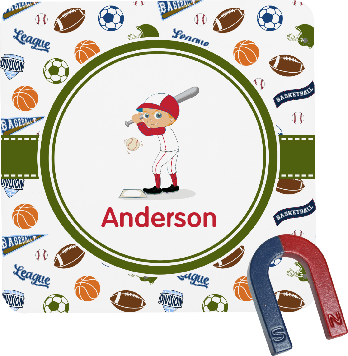 Custom Sports Square Fridge (Personalized) YouCustomizeIt