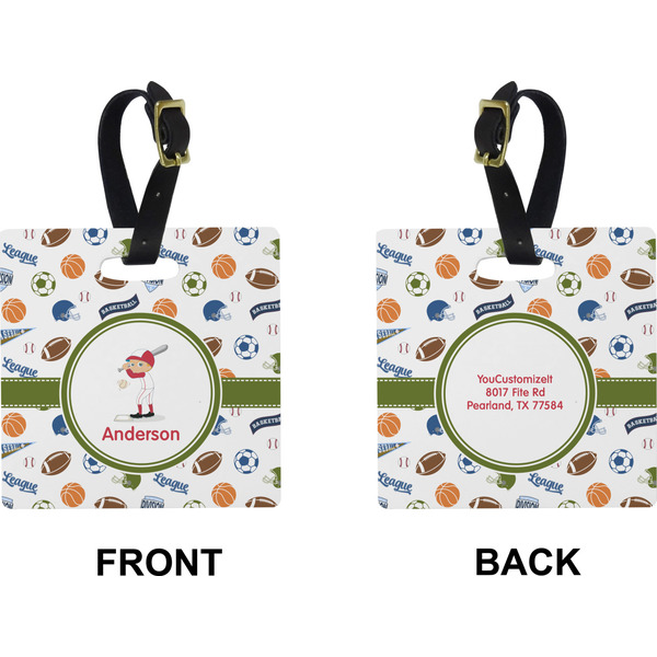 Sports Square Luggage Tag (Front + Back)