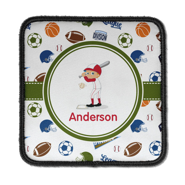Custom Sports Iron On Square Patch w/ Name or Text