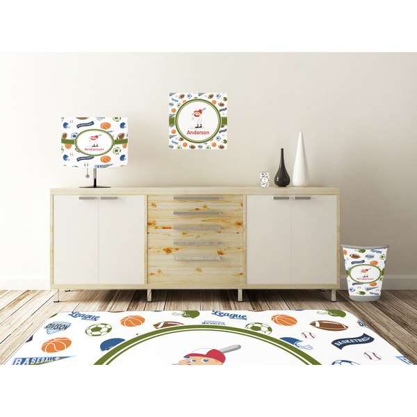Sports Square Wall Decal Wooden Desk
