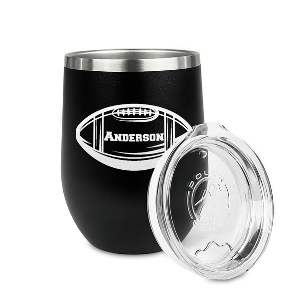 Sports Stainless Wine Tumblers - Black - Double Sided - Alt View