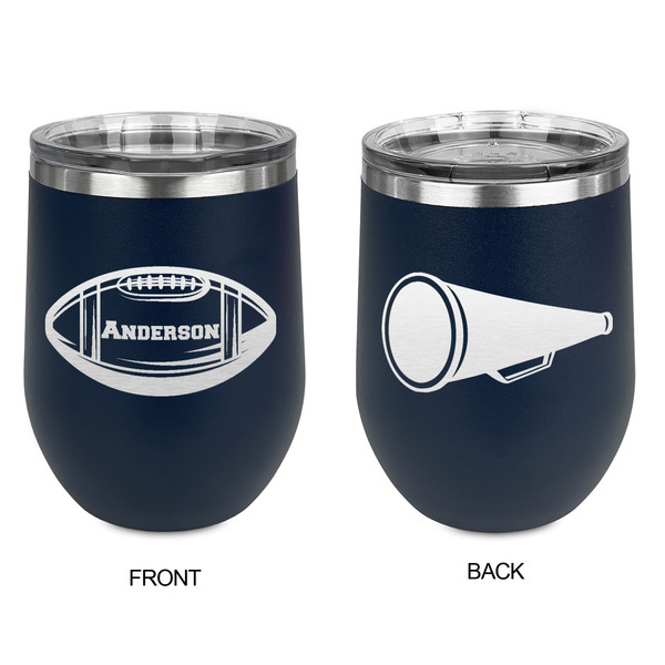 Sports Stainless Wine Tumblers - Navy - Double Sided - Approval