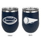 Sports Stainless Wine Tumblers - Navy - Double Sided - Approval