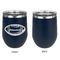 Sports Stainless Wine Tumblers - Navy - Single Sided - Approval