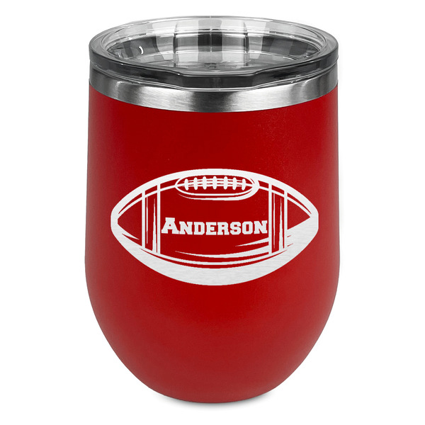 Custom Sports Stemless Stainless Steel Wine Tumbler - Red - Double Sided (Personalized)