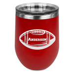 Sports Stemless Stainless Steel Wine Tumbler - Red - Single Sided (Personalized)