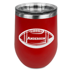 Sports Stemless Stainless Steel Wine Tumbler - Red - Single Sided (Personalized)