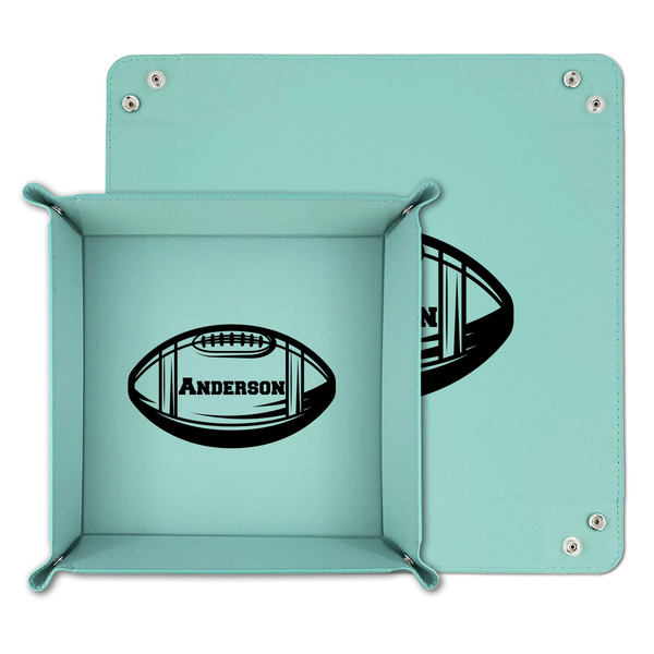 Sports Teal Faux Leather Valet Trays - PARENT MAIN