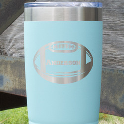 Sports 20 oz Stainless Steel Tumbler - Teal - Single Sided (Personalized)