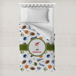 Sports Toddler Duvet Cover w/ Name or Text