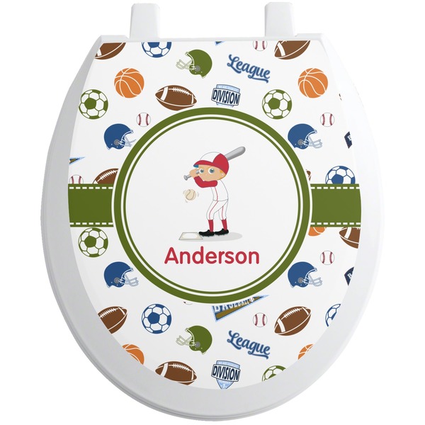 Custom Sports Toilet Seat Decal (Personalized)
