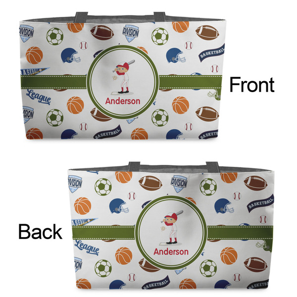 Sports Tote w/Black Handles - Front & Back Views