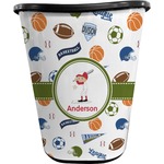 Sports Waste Basket - Double Sided (Black) (Personalized)