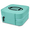 Sports Travel Jewelry Boxes - Leather - Teal - View from Rear