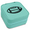 Sports Travel Jewelry Boxes - Leatherette - Teal - Angled View