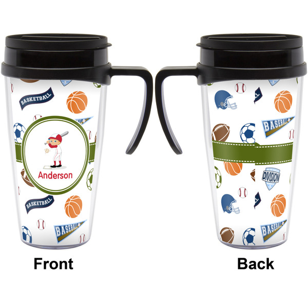 Sports Travel Mug with Black Handle - Approval