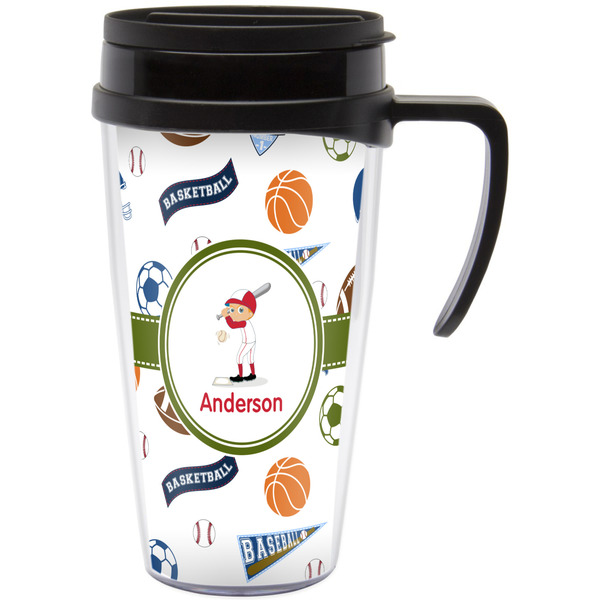 Custom Sports Acrylic Travel Mug with Handle (Personalized)