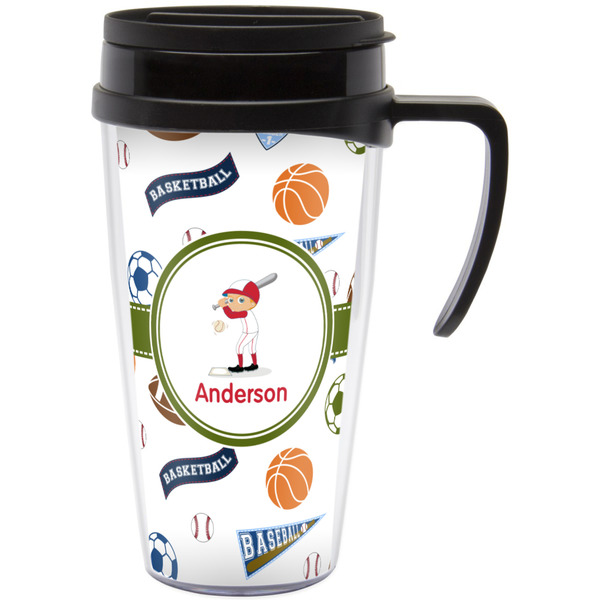 Custom Sports Acrylic Travel Mug with Handle (Personalized)