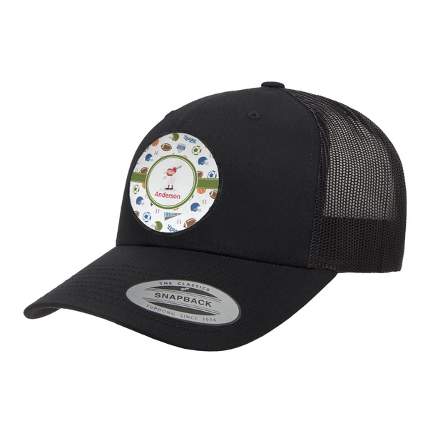 Custom Sports Trucker Hat - Black (Personalized)