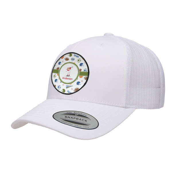 Custom Sports Trucker Hat - White (Personalized)