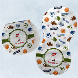 Sports Burp Pads - Velour - Set of 2 w/ Name or Text